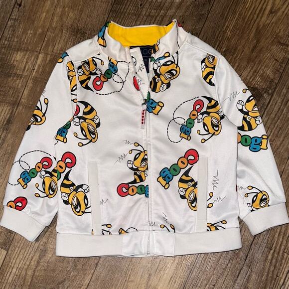 Coogi Y2K Baby Bee Multicolor Logo Bee Pattern Full Zip Jacket Size 18M - Picture 2 of 16